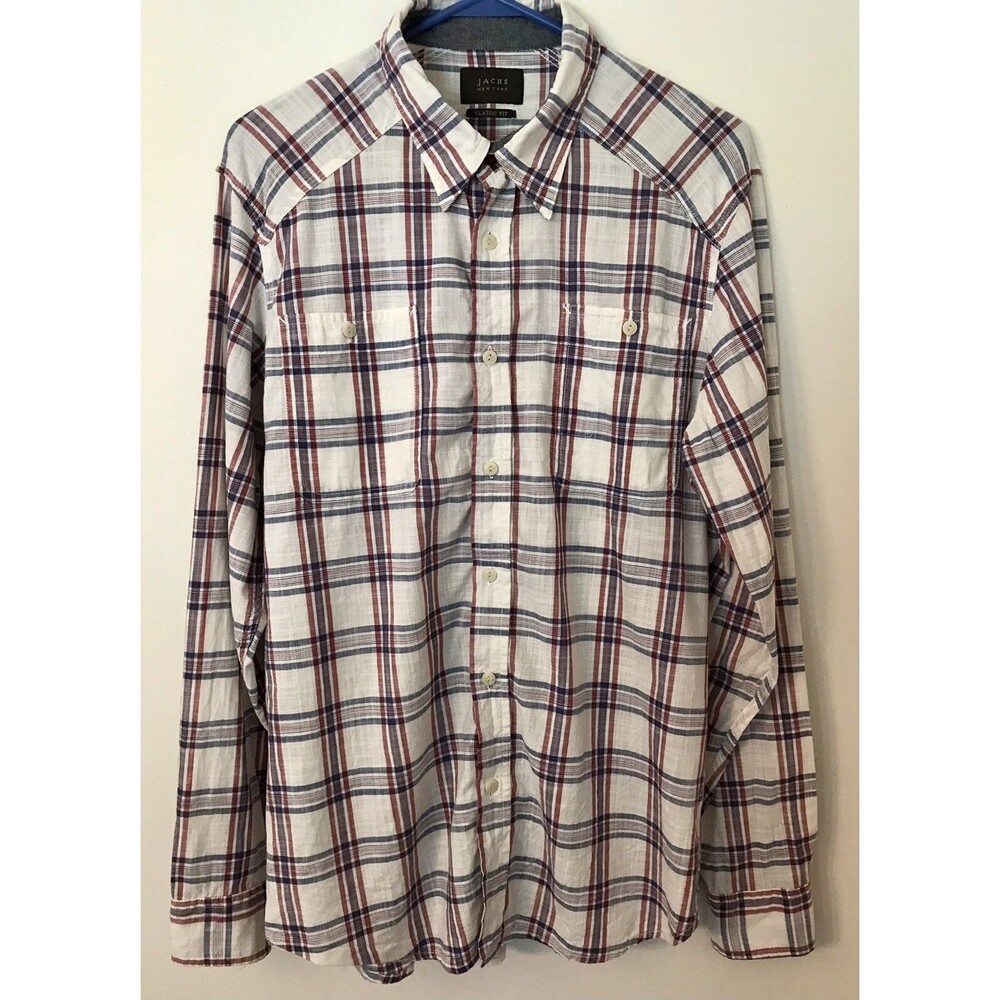 Jachs New York Classic Fit Mens Button Up 100% Cotton Size Medium